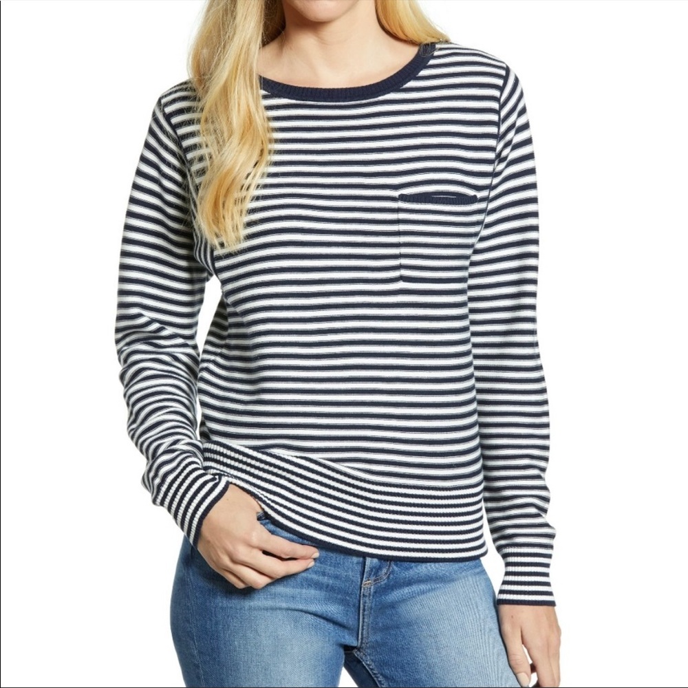 Lucky Brand French Strip Crew Neck Pullover
